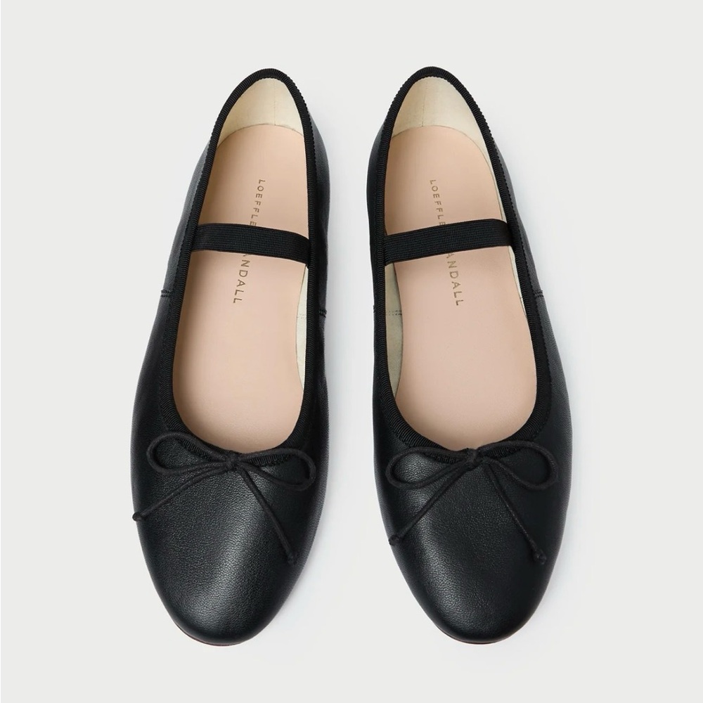 Loeffler Randall Leonie Leather Ballet Flat Black